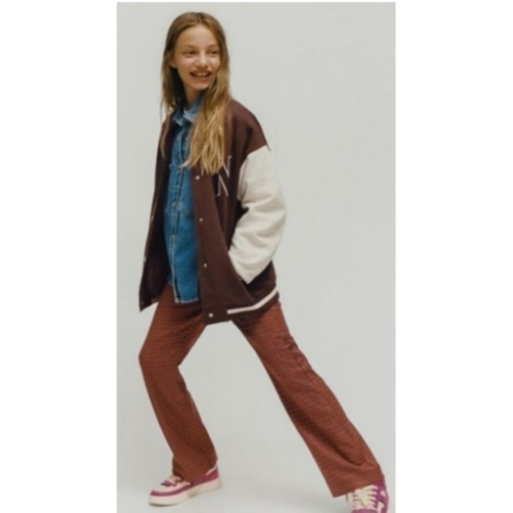 Zara Kids Plaid Flare Pants in MULTICOLOR PLAID (13-14Y)